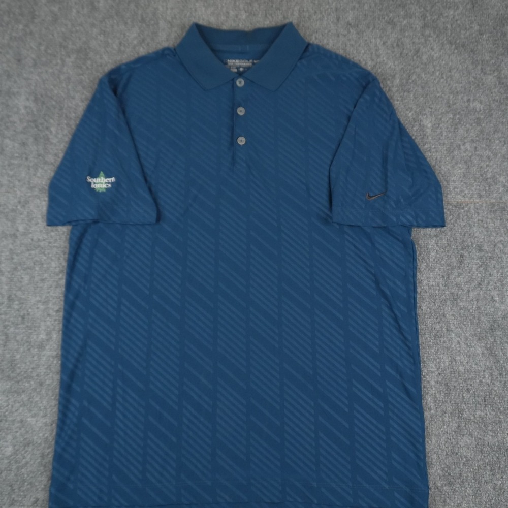 Nike Golf Polo Shirt‎ Mens Medium Blue Dri-FIT Tour Performance 542175-450